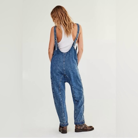 FREE PEOPLE High Roller Denim Jumpsuit Overalls - Picture 2 of 14